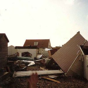 The Great Storm of 1987 beach huts