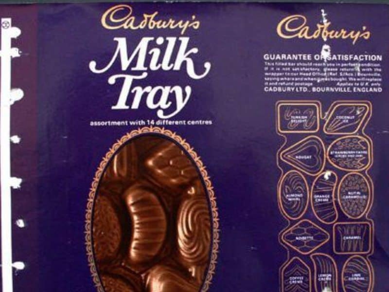 cadbury's milk tray bar